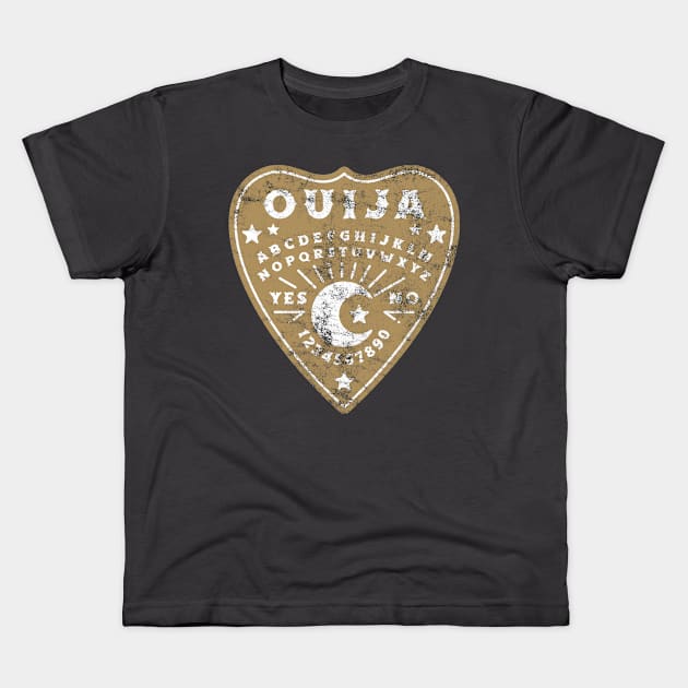 Distressed Ouija Board Puck Kids T-Shirt by Golden Eagle Design Studio